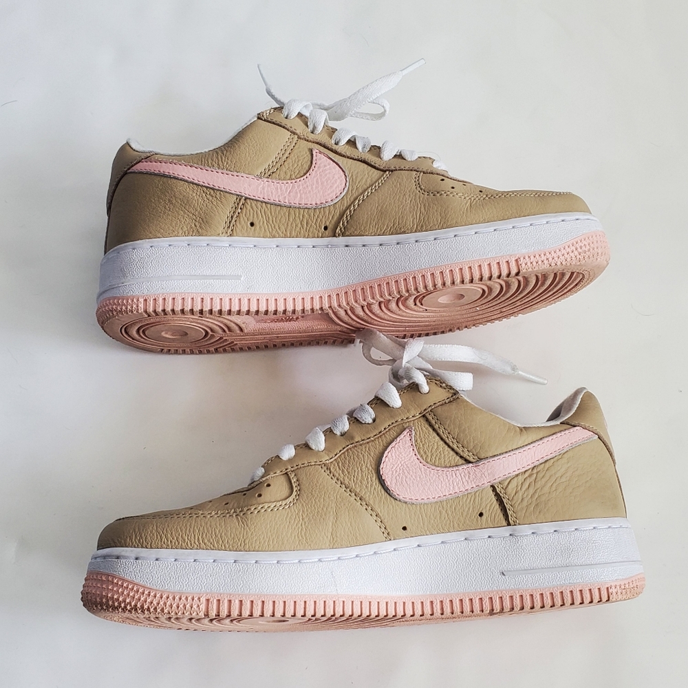 Nike Air Force 1 Low Retro Linen Brown White Pink Women's 8 Men's 6.5 845053-201